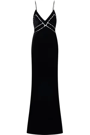 LOVESHACKFANCY Corrino Embellished Velvet Maxi Dress - - US 14 - Moda Operandi