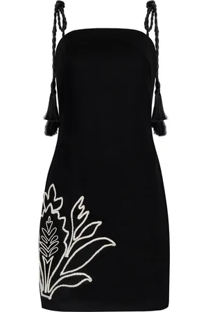 Andres Otalora Haath Embroidered Linen Mini Dress - - S - Moda Operandi