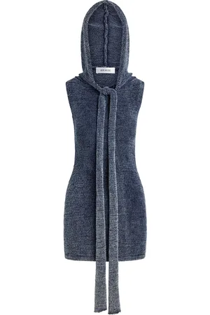 AYA MUSE Elio Tie-Detailed Knit Cotton-Blend Mini Dress - - S - Moda Operandi
