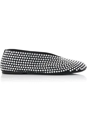 Khaite Marcy Crystal-Embellished Leather Flats - - IT 36 - Moda Operandi