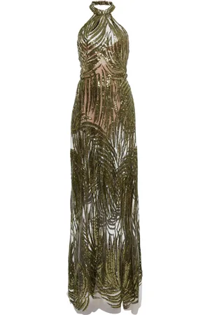 Elie saab Embroidered Halter Maxi Dress - - FR 38 - Moda Operandi
