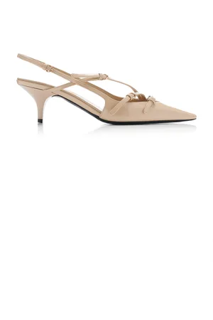 Miu Miu Buckle-Detailed Patent Leather Slingback Pumps - - IT 39 - Moda Operandi