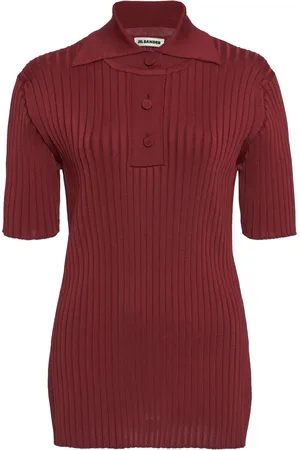 Jil Sander Ribbed-Knit Polo Top - - EU 32 - Moda Operandi