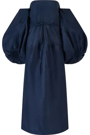 Rosie Assoulin Balloon-Sleeve Woven Midi Dress - - US 2 - Moda Operandi
