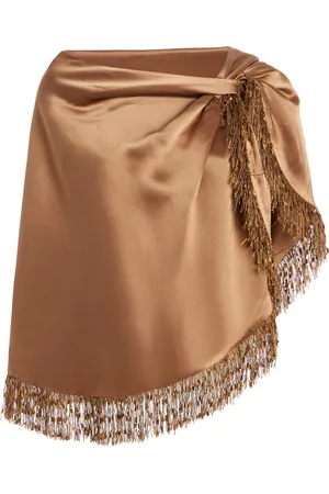 By Malene Birger Pinlo Fringed Satin Cape Top - - OS - Moda Operandi