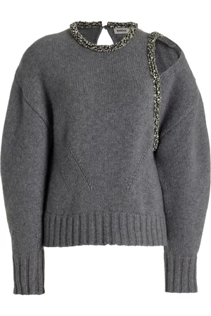 Simkhai Monrow Embellished Wool-Cashmere Sweater - - S - Moda Operandi