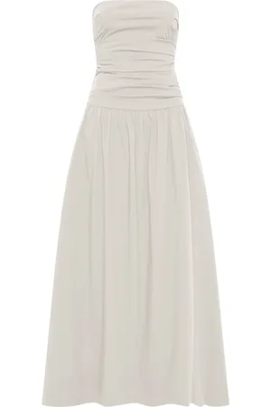 St Agni Gathered Cotton-Nylon Maxi Dress - - XS - Moda Operandi