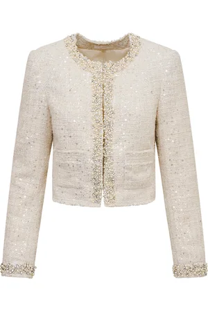 LOVESHACKFANCY Vintra Embellished Tweed Jacket - - US 0 - Moda Operandi