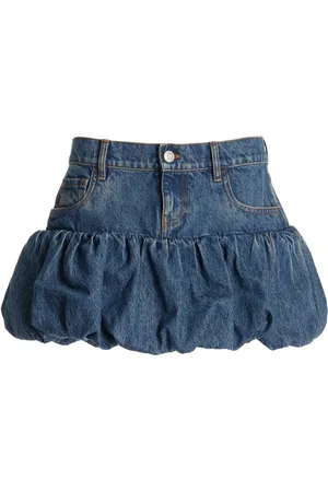 COPERNI Bubble-Hem Denim Mini Skirt - - FR 34 - Moda Operandi