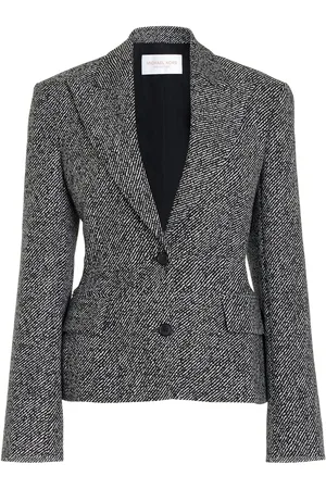 Michael Kors Twill Wool Jacquard Blazer - Black/white - US 14 - Moda Operandi