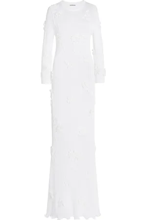 Jil Sander Crochet-Detailed Knit Midi Dress - - EU 34 - Moda Operandi