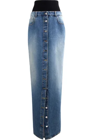 Alaïa Denim Maxi Column Skirt - - FR 34 - Moda Operandi