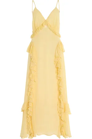 SEA Delilah Ruffled Crepe Maxi Slip Dress - - US 10 - Moda Operandi