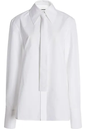 Jil Sander Tie-Detailed Cotton Poplin Shirt - - EU 30 - Moda Operandi