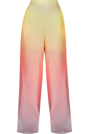 Andrea Iyamah Bata Satin Straight-Leg Pants - - XS - Moda Operandi