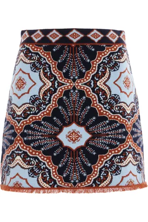 Cara Cara Lindy Printed Wool-Cashmere Mini Skirt - - L - Moda Operandi