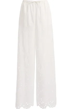 Zuhair Murad Straight Leg Eyeletcotton Trousers - - FR 40 - Moda Operandi