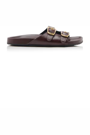 Chloé Polly Leather Slide Sandals - - IT 37 - Moda Operandi