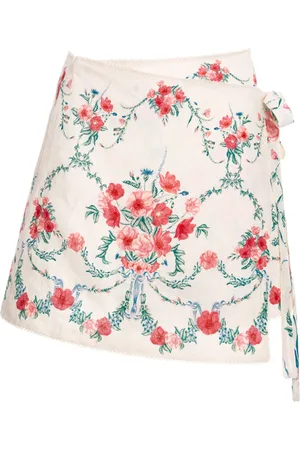 Agua by Agua Bendita Luna Printed Linen Mini Pareo - - XS/S - Moda Operandi