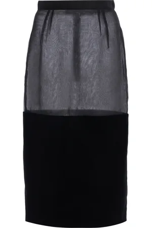 VALENTINO GARAVANI Panelled Organza Knee-Length Skirt - - IT 40 - Moda Operandi