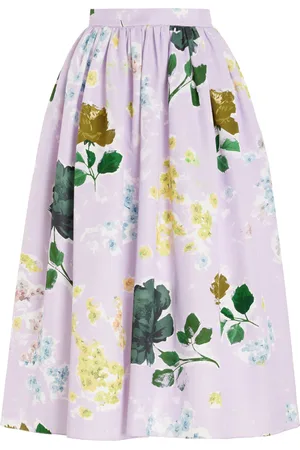 Erdem Gathered Cotton-Blend Midi Skirt - - UK 8 - Moda Operandi