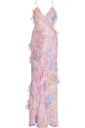 LOVESHACKFANCY Rialto Ruffled Silk-Blend Gown - - US 12 - Moda Operandi