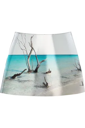 Prada Printed Leather Mini Skirt - - IT 38 - Moda Operandi
