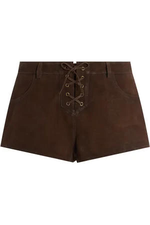 Isabel Marant Delma Lace-Up Suede Shorts - - FR 38 - Moda Operandi
