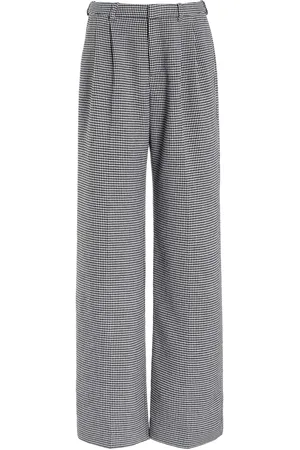 Favorite Daughter The Low Favorite Houndstooth Twill Wide-Leg Pants - Black/white - US 8 - Moda Operandi