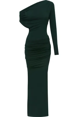ALEX PERRY Asymmetric Draped Crepe Jersey Maxi Dress - - UK 14 - Moda Operandi