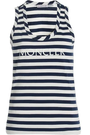 Moncler Striped Cotton-Jersey Tank Top - - S - Moda Operandi