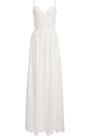 Zuhair Murad Broderie Anglaise Cotton Maxi Dress - - FR 38 - Moda Operandi