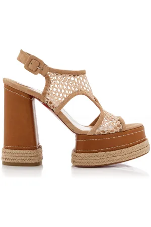 Christian Louboutin Almeja 130mm Crocheted Platform Sandals - - IT 36 - Moda Operandi