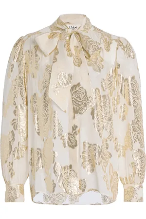 Chloé Metallic Silk Jacquard Top - - FR 34 - Moda Operandi