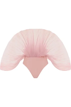 Andrea Iyamah Sombra Pleated Organza Bodysuit - - S - Moda Operandi