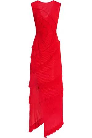 GEORGIA HARDINGE Exclusive Opal Ruffled Plissé Jersey Maxi Dress - - UK 4 - Moda Operandi