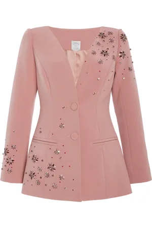 HUISHAN ZHANG Justine Crystal-Embellished Suiting Blazer - - UK 6 - Moda Operandi