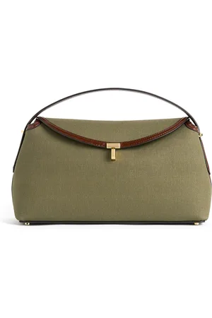 Totême T-Lock Leather-Trimmed Canvas Top Handle Bag - - OS - Moda Operandi