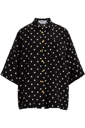 FRANCOISE Exclusive Zaoua Polka-Dot Deadstock-Silk Shirt - Black/white - FR 38 - Moda Operandi