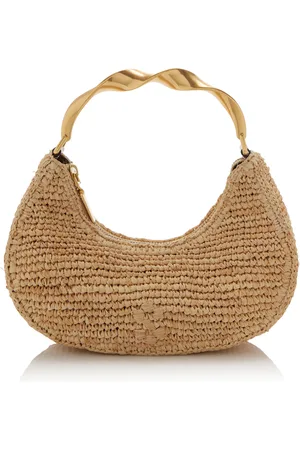 Simkhai Nixi Twist Handle Raffia Shoulder Bag - - OS - Moda Operandi