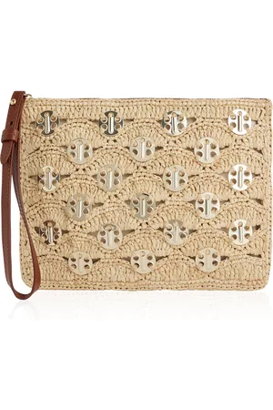Paco rabanne Embellished Woven Raffia Pouch - - OS - Moda Operandi