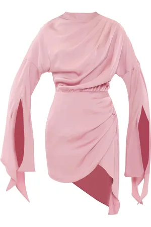 Andrea Iyamah Kari Ruched Satin Mini Dress - - S - Moda Operandi