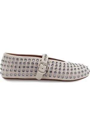 Alaïa Crystal Suede Ballet Flats - - IT 41 - Moda Operandi