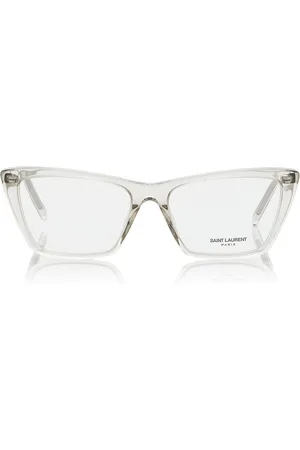 Saint Laurent Mica Thin Cat-Eye Acetate Glasses - - OS - Moda Operandi