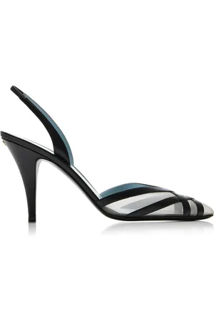 VALENTINO GARAVANI Impudance Leather and Mesh Slingback Pumps - - IT 36 - Moda Operandi
