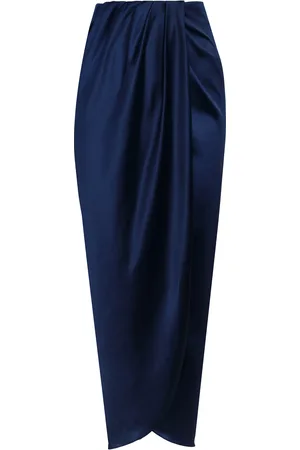 Andres Otalora Memorias Draped Satin Midi Skirt - - XS - Moda Operandi