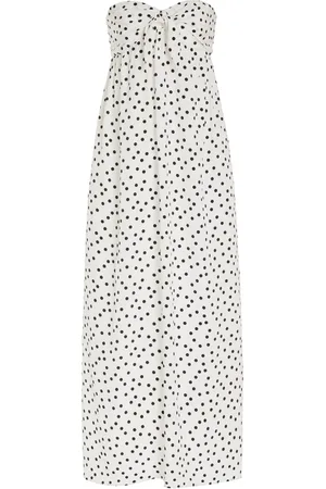 FRANCOISE Exclusive Lucie Tie-Front Silk Maxi Dress - Black/white - FR 42 - Moda Operandi