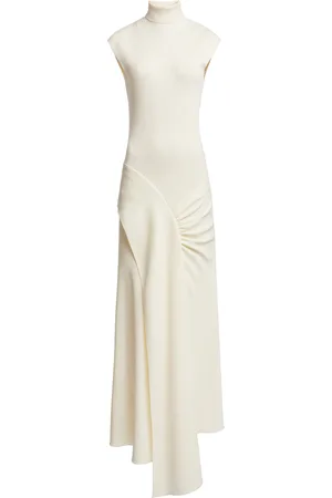 Victoria Beckham Ruched Knit Midi Dress - - UK 12 - Moda Operandi