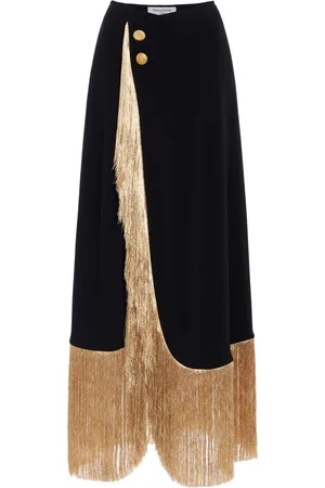 FRANCOISE Exclusive Farrah Fringed Crepe Maxi Wrap Skirt - - FR 34 - Moda Operandi