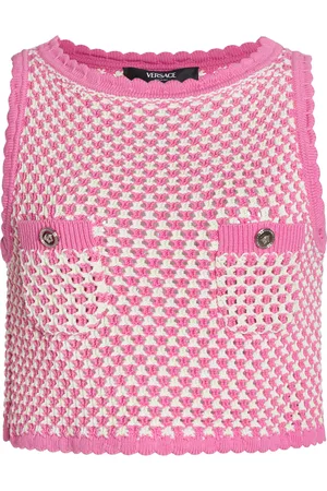 VERSACE La Vacanza Crocheted Compact Cotton Top - - IT 38 - Moda Operandi